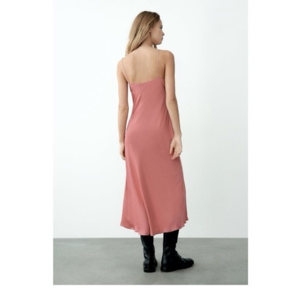Zara Elegant Pink Spaghetti Strap Dress - Picture 5 of 10